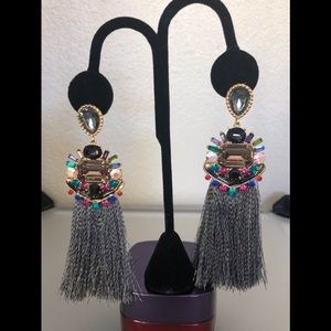 Statement earrings stones and tassels